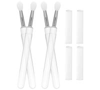 ifundom 4pcs Silicone Lip Brush Applicators with Lid for Precise Lipstick Application, Portable Lip Makeup Pens for Traveling and Can Be Put in A Long Wallet