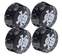 ifundom 4pcs Skull Potentiometer Knob for Electric Guitar Volume Bass Control Replacement Stylish Transparent Design Inner Scale for Positioning Tone and Volume