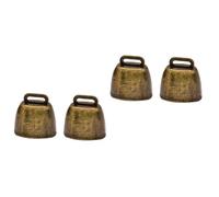 ifundom 4pcs Sports Event Noisemaker Bells Square Shape Calling Bell Handle Made of Iron for Wedding Birthday Party