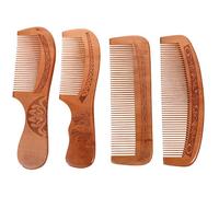 ifundom 4pcs Synthetic Peach Wood Massage Combs with Fine Teeth for Hair Styling and Scalp Stimulation, Versatile Hair Combs for Indian Head Massage and Everyday Use
