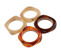 ifundom 4Pcs Women’S Wide Irregular Chunky Bangle Bracelets Set - Translucent Acrylic Geometric Statement Wristbands in Amber, Dark Brown, Milk Tea, Beige - Colorful Bohemian Style Jewelry