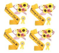 ifundom 4sets Mommy Maternity Sash Flower Waist Belt and Corsage Pin for Shower Celebrations and Gender Reveals Unique Decorative Accessory for Expecting Mothers