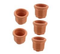 ifundom 5 Pcs Retro Mini Terracotta Ceramic Pots Small Flower Planters for Succulents and Tiny Plants Japanese Style Miniature Pots for Home Office Shop Decor