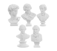 ifundom 5 Pieces Miniature Musicians Bust Statue Resin Sculptures for Dollhouse Decoration Small Fine Ornament for Desk and Shelves Greek Artworks with Detailed Workmanship