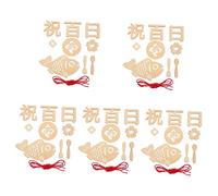 ifundom 5 Sets Newborn Commemorative One Hundred Day Sign Wood Cards for Shower Party Decoration Key Moment Photo Props Keepsake Newborn Photo Props