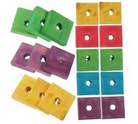 ifundom 50 Pieces DIY Parrot Bite Mixed Colors Safe Chips for Cockatiels Parakeets Small Birds Chewing Skill Development Bird Playground