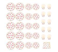 ifundom 50 Pieces Strawberry Party Tableware Set Disposable Dinnerware Set Includes 20 Plates 10 Cups 20 Napkins for Summer Tropical Berry First Birthday Party Wedding Baby Shower
