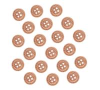 ifundom 50Pcs 12.5Mm Wooden Round Buttons with Four Holes Coffee Color for DIY Clothes Ornament Sewing Overcoat Shirt Coat Craft Accessories