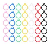 ifundom 50pcs 13mm Silicone Ring Holders Adjustable Anti-Lost Keychain Bracelets with 7-Color Mix for Necklace Pendants, Pen Holders, and Daily Sport Accessories Assorted Style