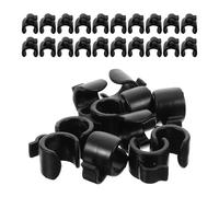 ifundom 50pcs Black Plastic Mic Stand Cord Clips for Microphone Cords and Boom Pole with 25mm Diameter Tube, Stable Support and Cable Protection, for Educational Use and Workspaces