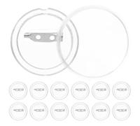 ifundom 50pcs Clear DIY Button Badge Kit for Acrylic Blank Pins Craft for Creative Expression Artistic Talent Development and Decoration