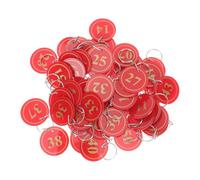 ifundom 50pcs Double-Sided Numbered Sauna Storage Key Tags with Rings Red 1-50 Multipurpose Id Labels for Locker, Luggage, and Office Use