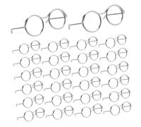 ifundom 50pcs Mini Metal Wire Doll Glasses for DIY Crafts and Dollhouse Accessories Tiny Eyewear Photo Props for Doll Dress -friendly Handmade Decorative Eyeglasses
