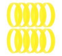 ifundom 50pcs Silicone Wristbands for Women and Men Comfortable Stretchable Bracelets Colorful Yellow Bands for Party and Retro Theme Events
