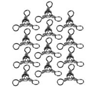 ifundom 50pcs Three Way Fishing Swivel Connectors for Saltwater and Freshwater Trolling Anti-twist Fishing Line Connectors with Evenly Spaced Tie Points for Mainline Leader and Dropper