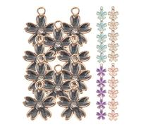 ifundom 50PCS Zinc Alloy Flower Pendants DIY Floral Charms Set Dangle Drop Accessories for Necklace Earrings Jewelry Making, Multi-Color Sakura Blossom Design for Crafting
