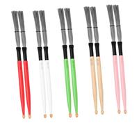 ifundom 5pairs Jazz Drum Carbon Steel Wire Dual End Brush for Drums Percussion Instrument Stick Wire