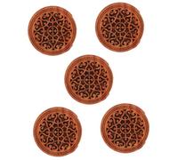 ifundom 5pcs Acoustic Guitar Accessories Sound Covers Wooden Guitar Feedback Muter Carved Patterns