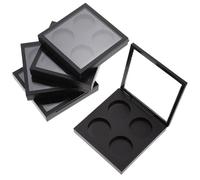 ifundom 5pcs Black Eyeshadow Storage Cases Lightweight as Plastic Empty Eye Cosmetics Holders with Cover Easy to Carry Makeup Storage Plates for Travel