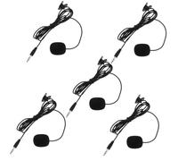 ifundom 5pcs Clip-on Lavalier Microphone for Phone and Desktop Computer, Wired Mic with Flexible Pvc Cable and Sturdy Clip, for Video Chat and Recording, Black, ≥60db Sensitivity