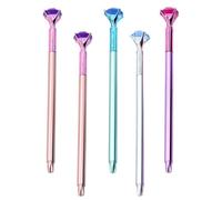 ifundom 5pcs Diamond Design Gel Pens Black Refill with Plastic Body Lightweight Creative Writing Stationery Pens for Painting and Writing in Office Or School Random Color