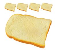 ifundom 5pcs Fake Toast - Realistic Faux Sliced Bread Pretend Food Model - Lifelike Artificial Toast Slices For Kitchen Display Party Decoration Home Bakery Photo Props