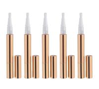 ifundom 5pcs Lightweight Portable Nail Polish Rotate Pen Empty Bottles with Golden Plastic and Metal Gloss Tube Containers for Travel and Trip Use