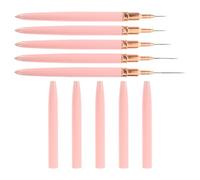 ifundom 5pcs Nail Art Liner Brushes Set for Professional Nail Shops and Home Use Elegant Pink Aluminum for Painting Flowers