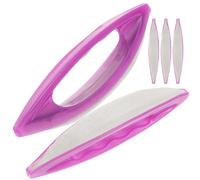 ifundom 5pcs Nail Waxing File Set with Synthetic Sheepskin Polish Brush for Manicure Waxing and Nail Shaping, Purple Pp Material Buffers for Salons and Travel Use