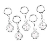 ifundom 5Pcs Nurse Watches Key Ring Chest Clocks Multi-Function Lightweight Practical Medical Staff Fob Clip for Nurses Doctors Healthcare Professionals