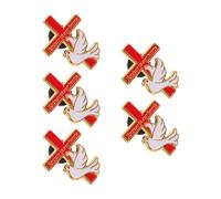 ifundom 5pcs Peace Dove and Cross Brooch Pins for Women, Portable Lightweight Alloy Lapel Badges with Unique Elegant Design, for Travel and Clothing Embellishments