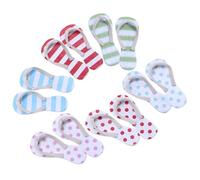 ifundom 6 Pairs Miniature Doll House Accessories 1.77In Summer Beach Sandals for Diy Micro Scene Decoration and Collectible Props