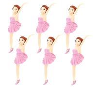 ifundom 6 Pcs Adorable Ballet Girl Cake Topper DIY Keychain Pendants Realistic Micro Landscape Decor Safe Durable Plastic Material for Birthday Party Decorations