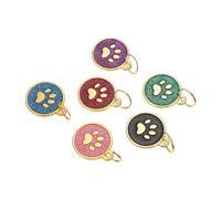 ifundom 6 Pcs Creative Zinc Alloy Dog Id Tags for Pet Collars Durable Pet Collar Pendants with Unique Cartoon Lost Identification Tags for Dogs and Cats Multi Color Red