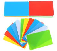 ifundom 60pcs Blank Plastic Business Cards Small Note Cards Nursing Badge Multi-Color Set for Networking Marketing Office Use with White Yellow Red Green Blue