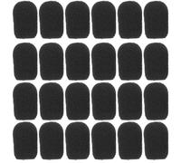 ifundom 60pcs Mic Foam Cover Mini Size Lapel Headset Microphone Windscreen Foam Cover For Headset Lavalier Microphones Noise Reduction Black