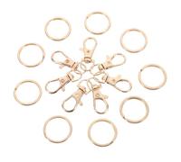 ifundom 60pcs Zinc Alloy Dog Buckle Key Rings 25mm Flat Split Creative Metal Keychain Accessories for Diy Bag Buckles and Keychain Rings