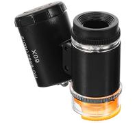 ifundom 60x Magnifying Microscope Pocket Microscope Black Abs Acrylic Easy to Carry Detailed Examination Textile and Coin Inspection