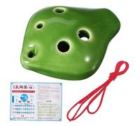 ifundom 6hole Mini Ocarina Ceramic Flute Portable Music Instrument for Beginners Smokey Necklace