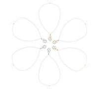 ifundom 6pcs Adjustable Crystal Cage Necklace Set with Braided Metal Chains, Empty Stone Holder Pendants for Women’s DIY Jewelry Making, Crystal Stone Holder Choker for Valentine’s