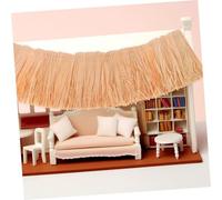 ifundom 6pcs Artificial Thatch Roofing Mini Straw Thatch for DIY Fairy Garden Dollhouse Decorations Decorative Hay Bales Crafting Material Simulated
