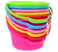 ifundom 6pcs Beach Bucket Set Lightweight Brightly Coloured Sand Pail Set Plastic Bucket with Handles Pool Toys Portable Sandcastle Building Kit for Kids