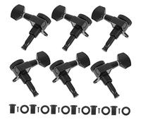 ifundom 6pcs Black Guitar String Locking Pegs Set 1:18 Ratio Sealed Tuning Keys Lock for Electric Acoustic Guitar Back String Lock Turners Accessories