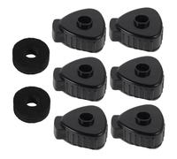 ifundom 6pcs Black Plastic Quick Release Cymbal Nuts Triangular Cymbal Cap Toppers with Cotton Cushions and Replacement Parts | Cotton Cushion Included, for Drum Kits and Splash Cymbals, Replacement Parts with Compact Modern Shape