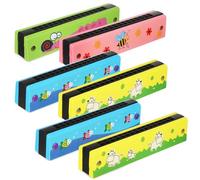 ifundom 6Pcs Cartoon Double Row Harmonica Portable Musical Instruments for Beginners Cute Design for Music Enlightenment and Fun Playing