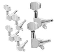 ifundom 6pcs Chrome Guitar Tuning Pegs for Acoustic Electric Folk Guitars Ergonomic Semi-closed Knobs for Precise String Tension Adjustment Machine Heads Replacement