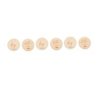 ifundom 6pcs Creative Wooden Cards Newborn Growth Commemorative Keepsake for Monthly Age Photography Props Timber Material