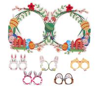 ifundom 6pcs Cute Bunny for Adults and Boys and Girls Fun Photo Props for Easter and Birthday Parties Lightweight Eyewear Frames for Festive Decorations and Party Favors