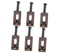 ifundom 6pcs Electric Guitar Saddles Replacement Bridge Set with Black Screws Straight Springs Tremolo Block Saddles for Stable Tuning and Comfortable Playing