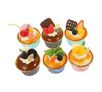 ifundom 6Pcs Faux Cake Models Realistic Tabletop Cake Decor for Kitchen Bakery Display Simulation Food Props for Staging Photography and Home Decoration